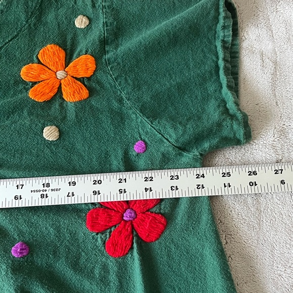 Mexican Embroidered Girl Doll Frida Kahlo Shirt Quirky Artsy Folk Art Plus Size - Picture 6 of 7